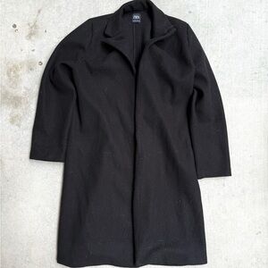 Women’s Zara Black Wool Trench Coat L (23x40)